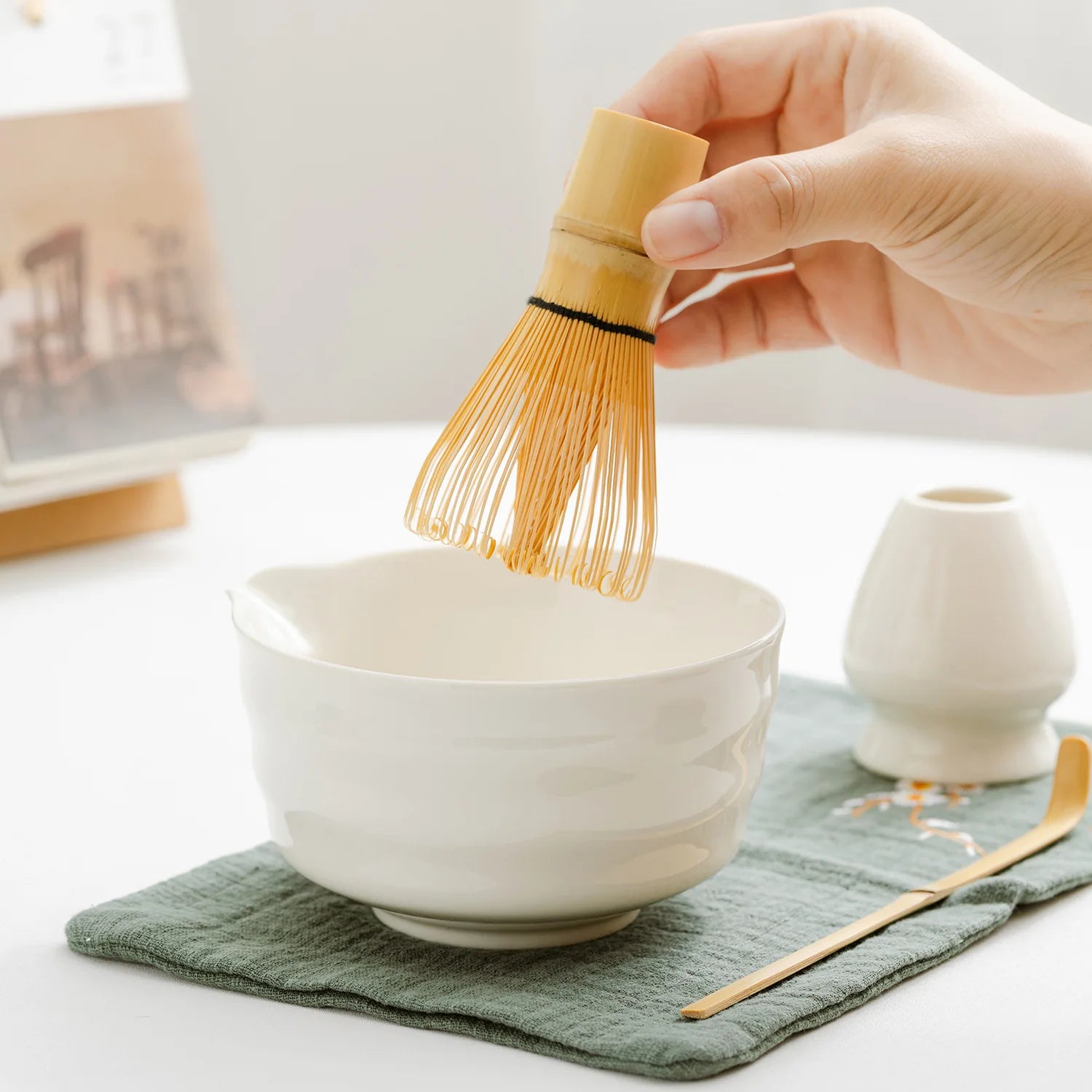 7-Piece Matcha Tea Set with Ceramic Bowl, Glass Cup, Bamboo Whisk, and Gift Box for Home Use-5