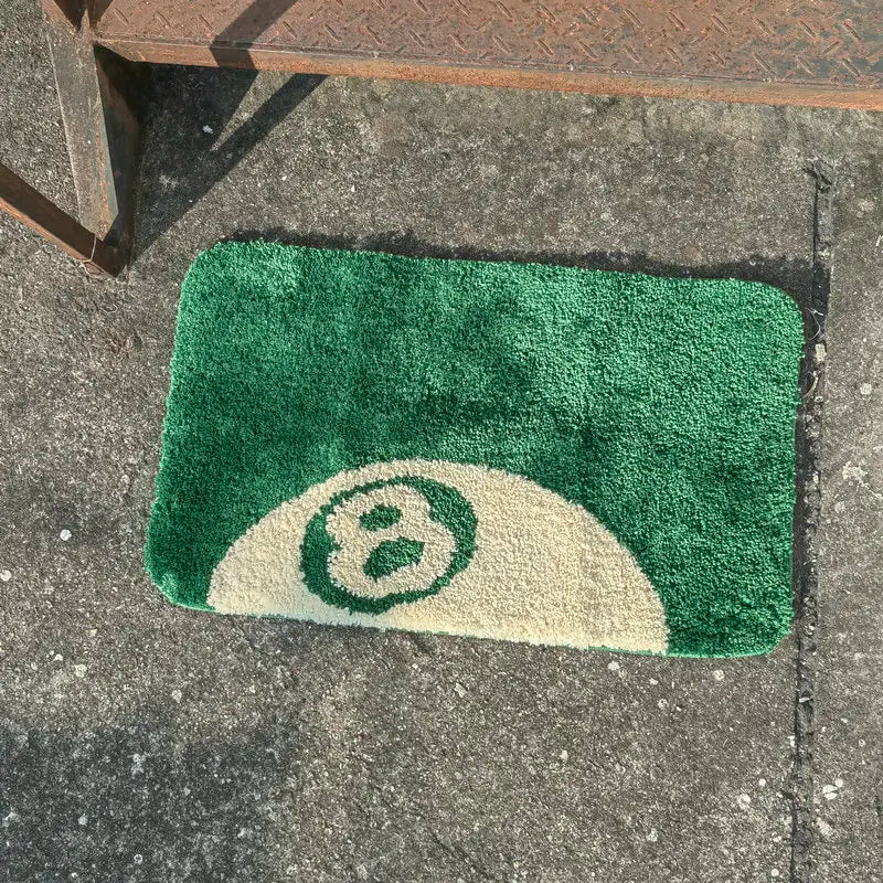 Non-Slip Green 8 Ball Bath Mat – Plush Bathroom Rug for Living Room and Bedroom – Soft, Absorbent, and Safe-1