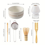 Japanese Matcha Whisk Set with Bowl, Sifter, Scoop, and Stand – Complete 6-Piece Tea Kit-3