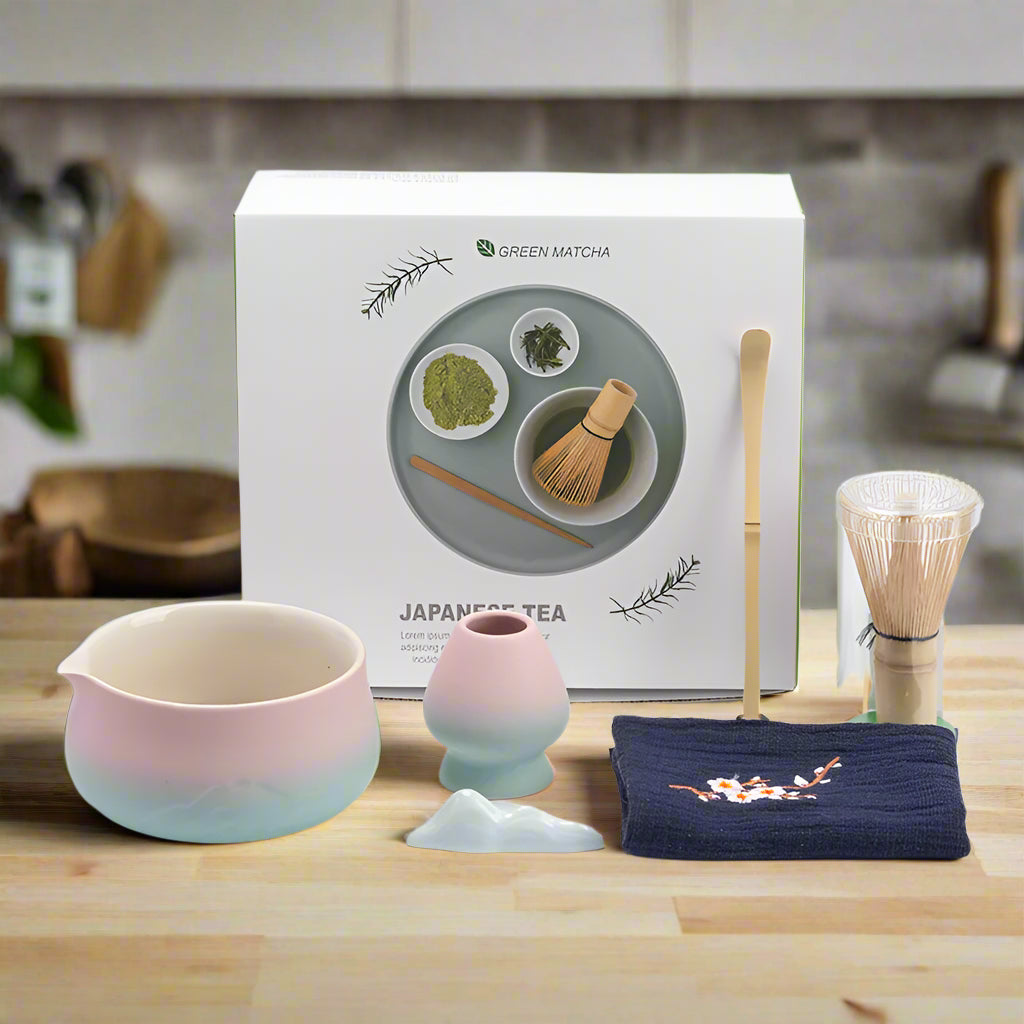 Japanese Matcha Tea Set with Ceramic Bowl, Bamboo Whisk, Spoon Holder & Strainer – Ideal Tea Gift Set for Authentic Tea Ceremonies-5