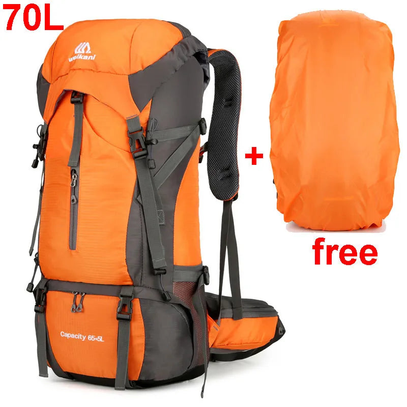 Variant image for 70L Waterproof Travel Backpack with Rain Cover – Durable Nylon Hiking Daypack for Men and Women-4