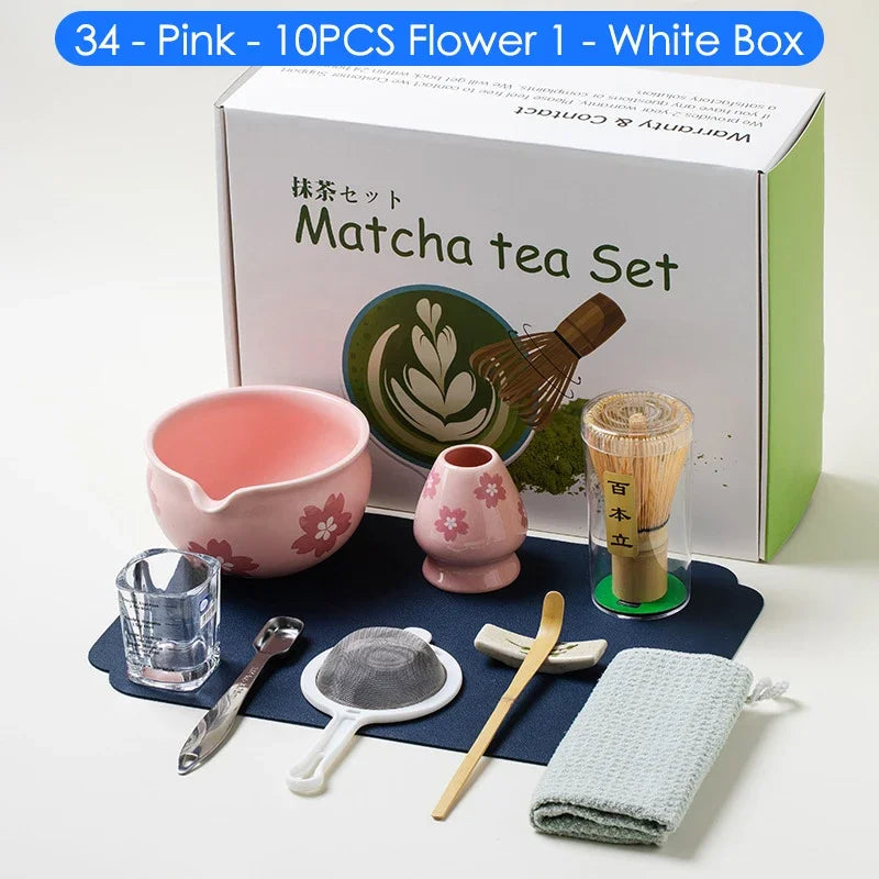Variant image for Japanese Matcha Tea Set – 10-Piece Complete Set with Bowl, Bamboo Whisk, and Teaspoon – Ideal Tea Gift Set for Enthusiasts-2
