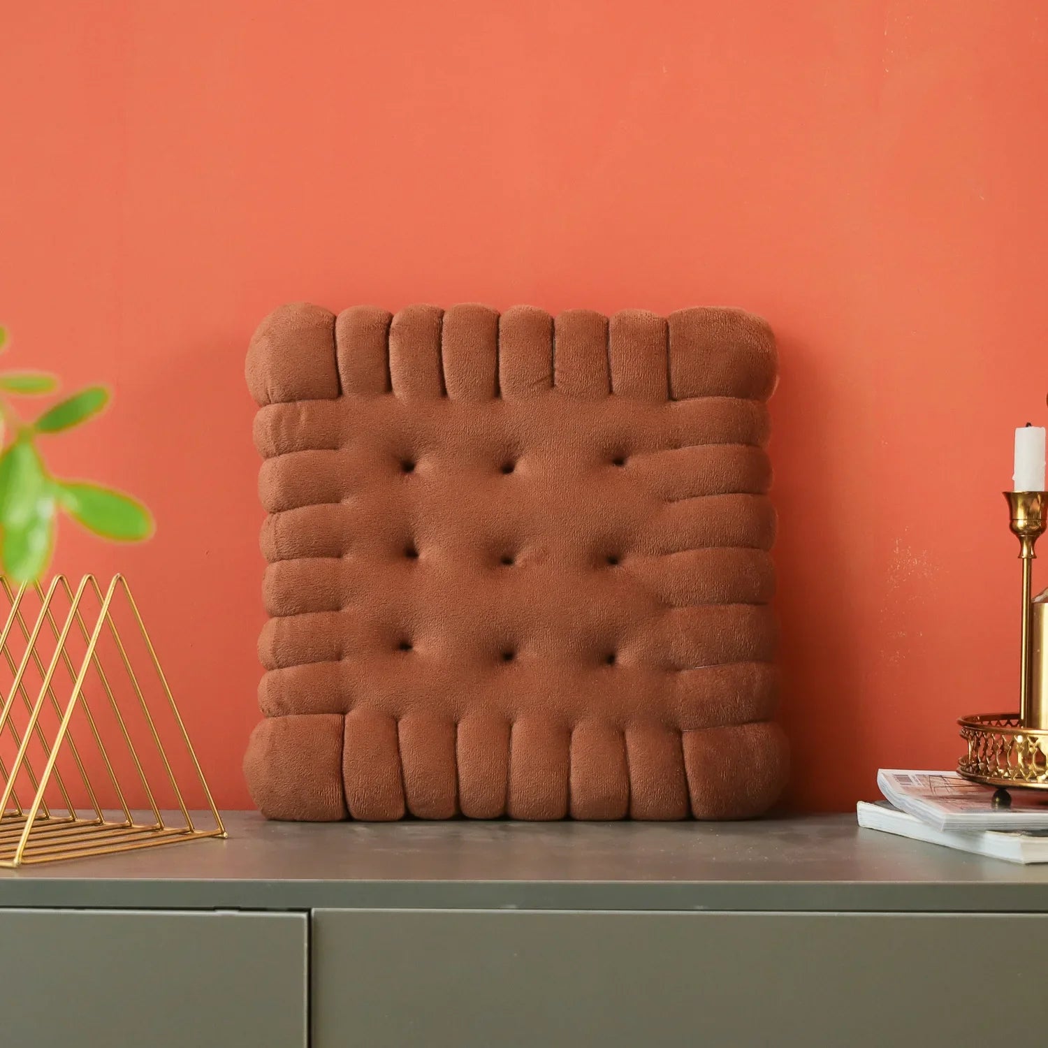 Soft Plush Cookie-Shaped Pillow