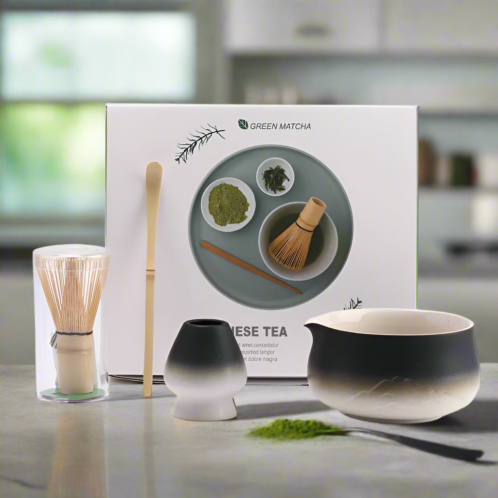 Japanese Matcha Tea Set with Ceramic Bowl, Bamboo Whisk, Spoon Holder & Strainer – Ideal Tea Gift Set for Authentic Tea Ceremonies-3