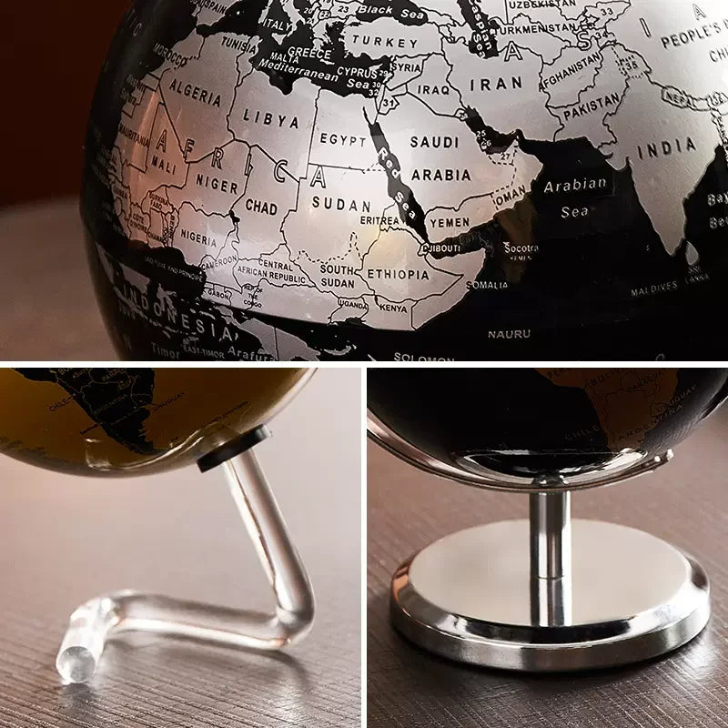 Rotating Desk Globe with Metal Base – Educational World Globe for Classroom and Home Learning, 12-Inch Diameter-3