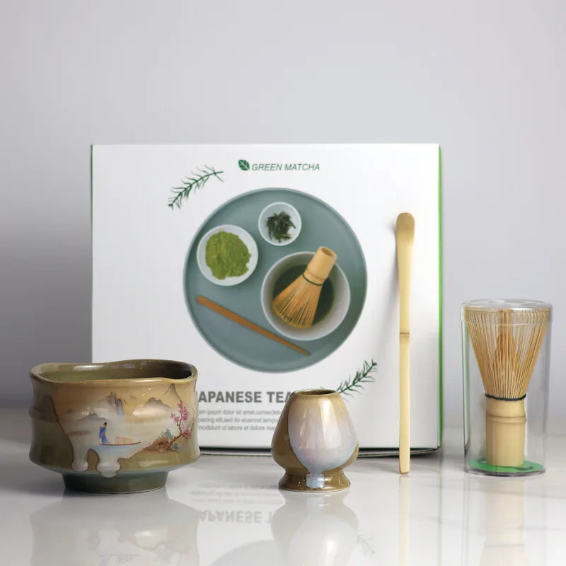 Variant image for Ceramic Matcha Tea Set with Bamboo Whisk and Spout Bowl – Complete Tea Gift Set for Traditional Ceremonies-6