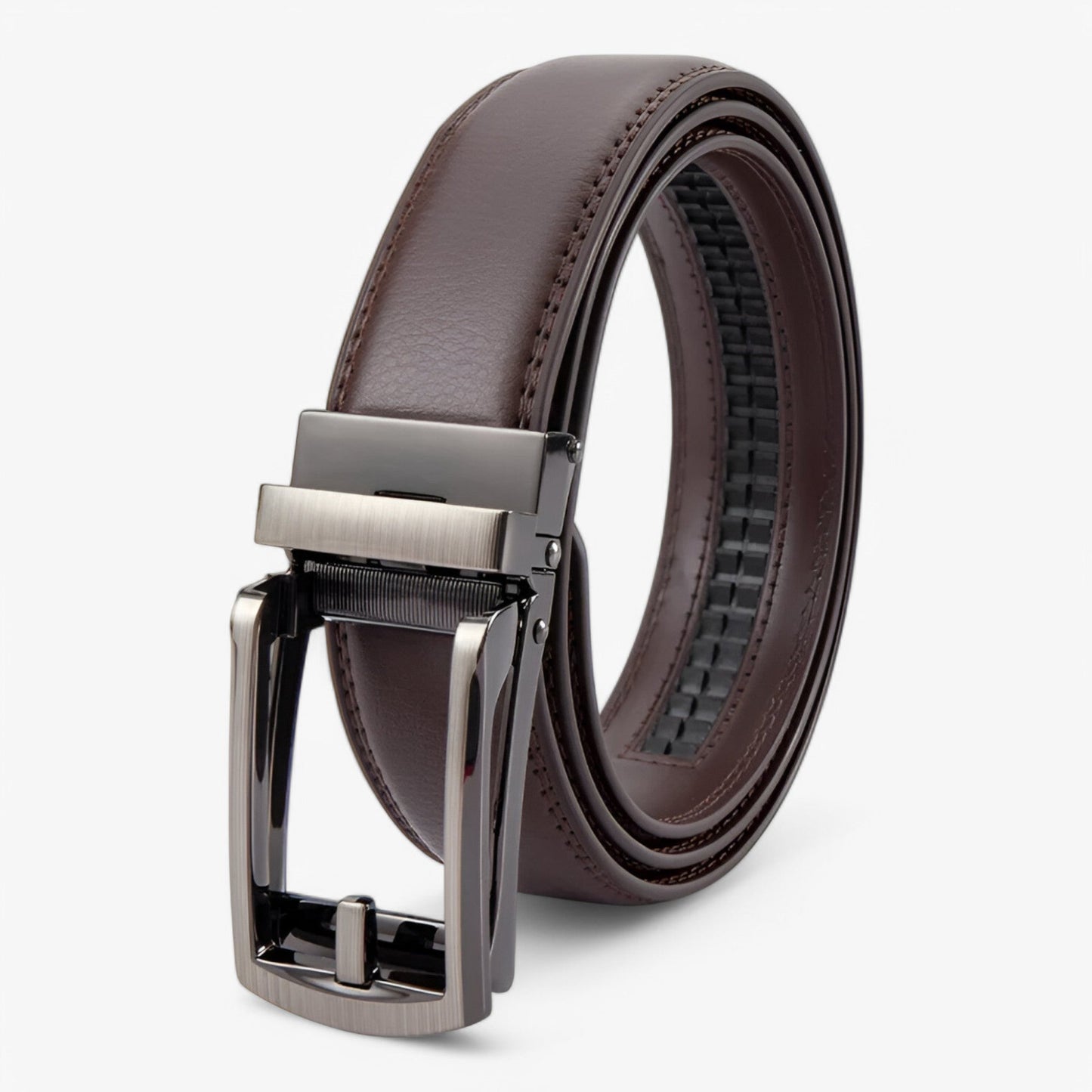 Double Layer PU Leather Belt for Men with Alloy Buckle – Versatile Black Formal and Casual Wear Accessory-4