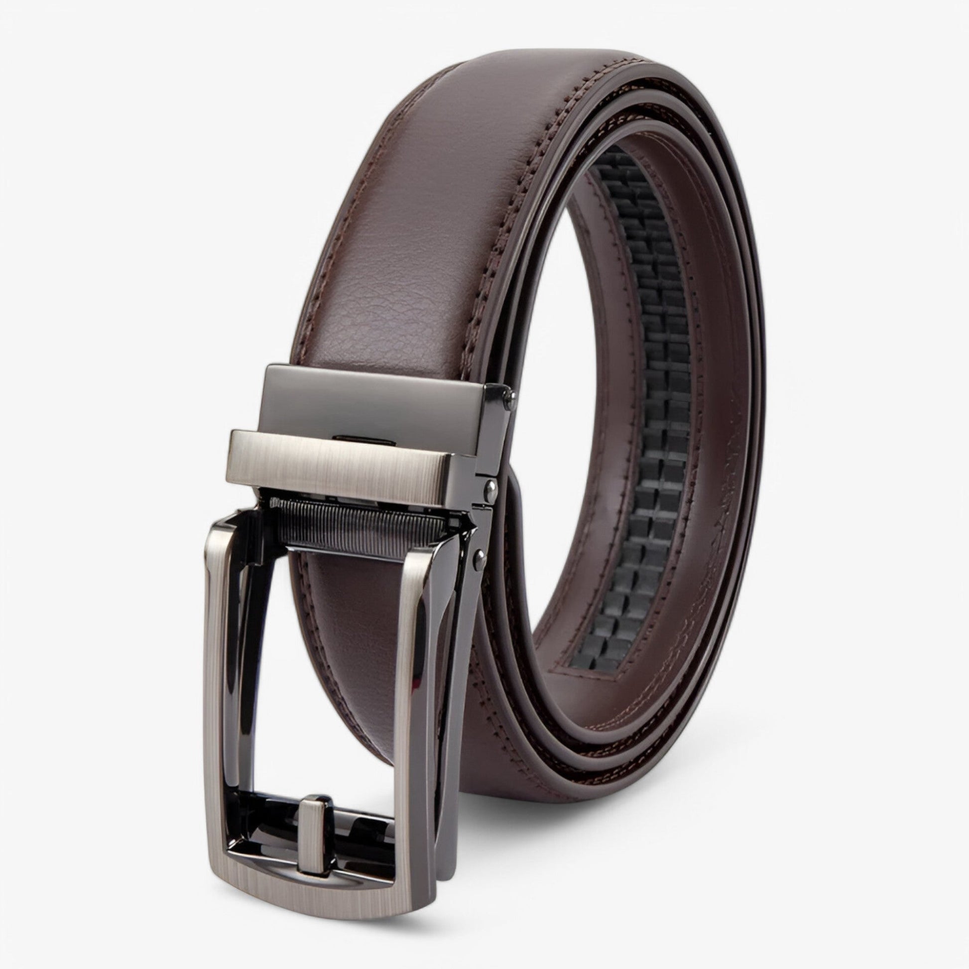 Double Layer PU Leather Belt for Men with Alloy Buckle – Versatile Black Formal and Casual Wear Accessory-4