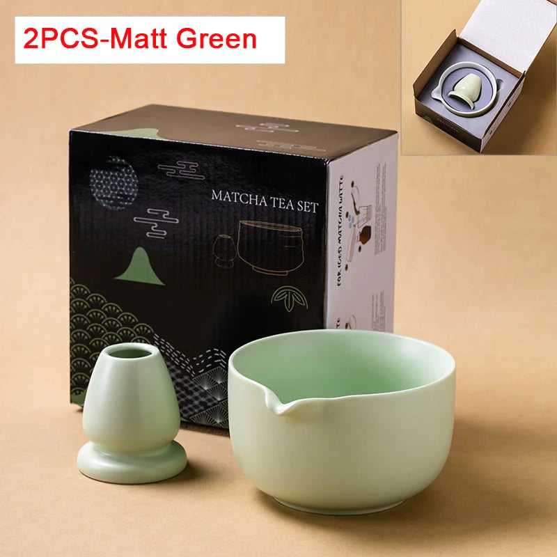 Variant image for Ceramic Matcha Bowl with Spout – Traditional Japanese Matcha Tea Bowl Set for Ceremonies, Includes Whisk Holder-20