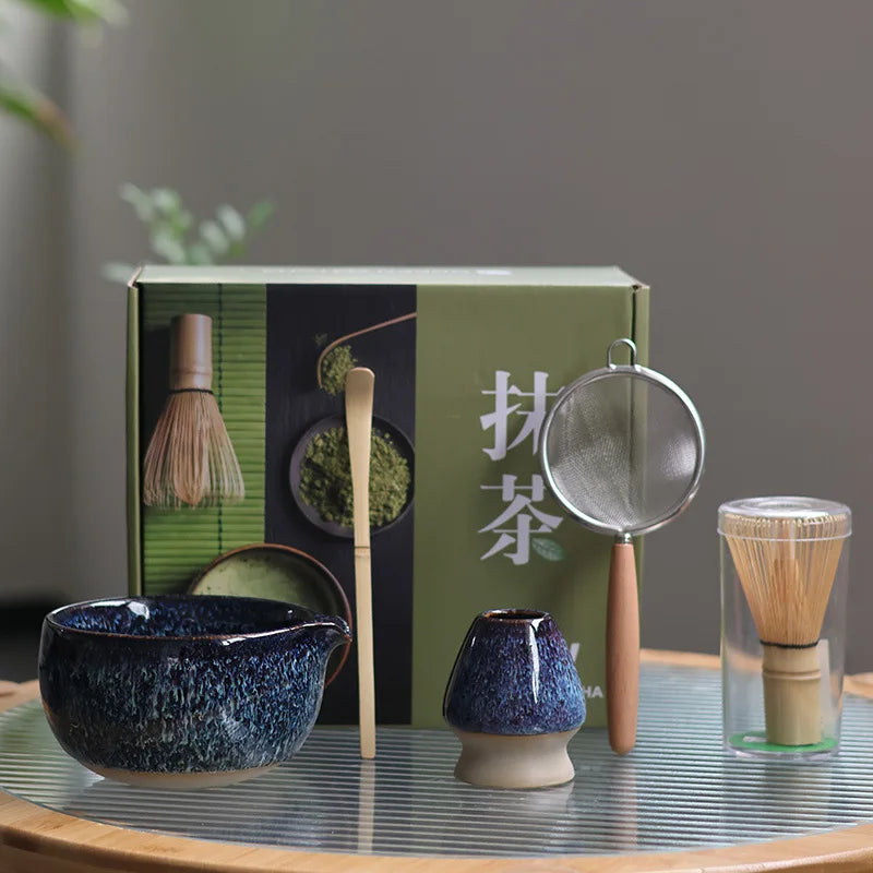 Premium Ceramic Matcha Set with Whisking Tools – Traditional Tea Bowl and Brush for Authentic Tea Ceremony-1