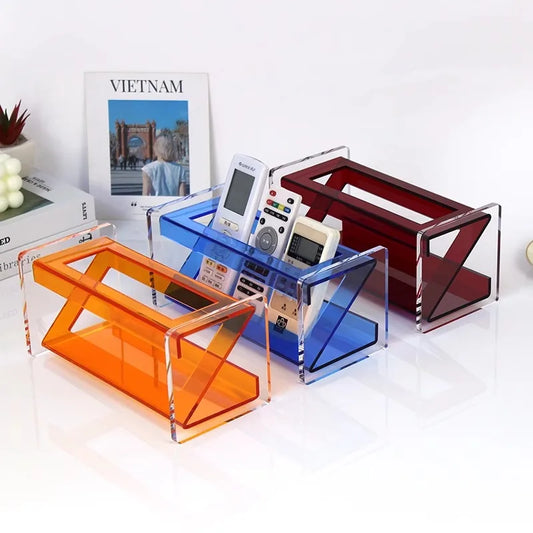 Acrylic Desk Organizer and Storage Rack – Multi-Functional Clear Desktop Organizer for Remotes, Pens, and Small Items-1