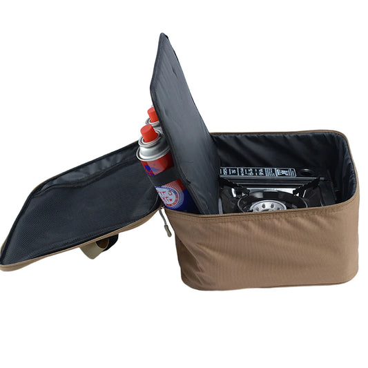 Durable Oxford Cloth Camping Gas Canister Storage Bag with Mesh Pocket and Detachable Divider – Lightweight and Versatile for Outdoor Use-1