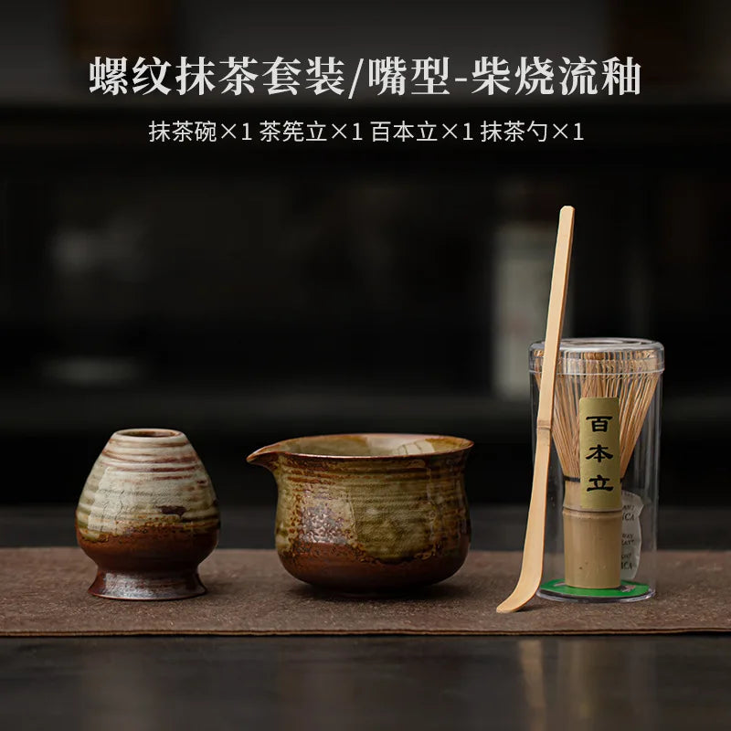 Variant image for Handmade 4-Piece Matcha Set with Bowl, Whisk, Beater, and Holder – Traditional Tea Ceremony Tools-11