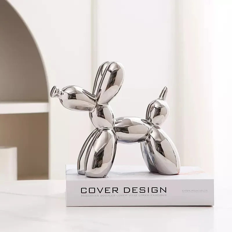 Variant image for 21cm Ceramic Balloon Dog Sculpture – Unique Abstract Home Office Decoration and Gift-2
