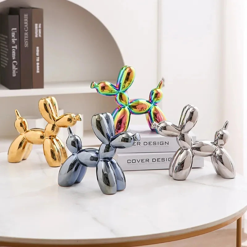 21cm Ceramic Balloon Dog Sculpture – Unique Abstract Home Office Decoration and Gift-3