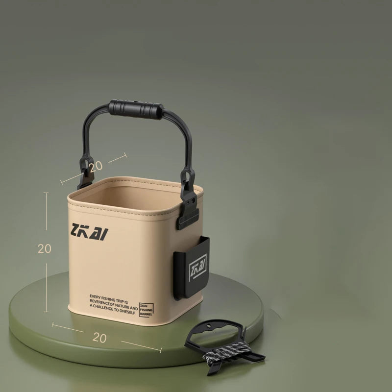 Variant image for Foldable Fishing Bucket 8L/13L - Durable Minnow and Bait Bucket for Camping, Gardening, and Outdoor Use-2