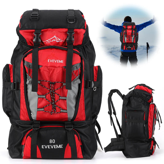 80L Waterproof Hiking Backpack with Adjustable Straps – Large Capacity Camping Gear for Outdoor Adventures-2