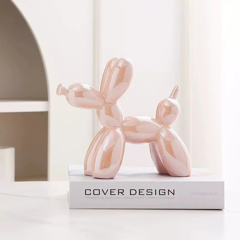 Variant image for 21cm Ceramic Balloon Dog Sculpture – Unique Abstract Home Office Decoration and Gift-4