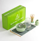 Variant image for 7-Piece Matcha Tea Set with Ceramic Bowl, Glass Cup, Bamboo Whisk, and Gift Box for Home Use-2