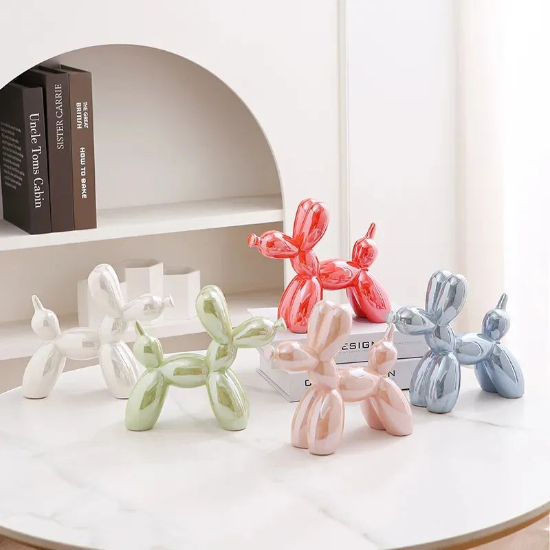 21cm Ceramic Balloon Dog Sculpture – Unique Abstract Home Office Decoration and Gift-4