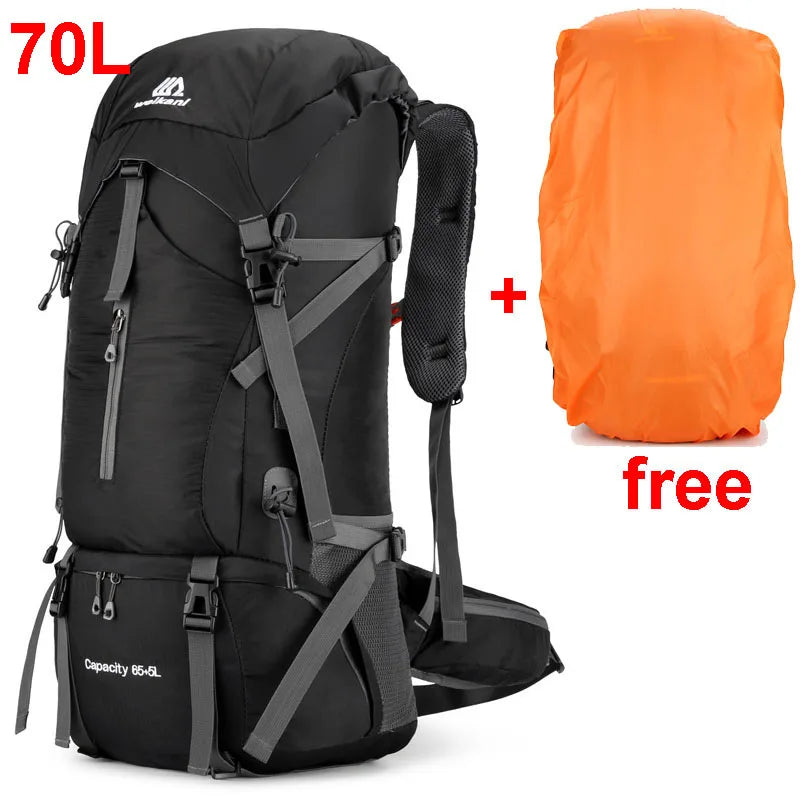 Variant image for 70L Waterproof Travel Backpack with Rain Cover – Durable Nylon Hiking Daypack for Men and Women-3
