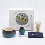 Variant image for Japanese Matcha Tea Set with Ceramic Bowl, Bamboo Whisk, Spoon Holder & Strainer – Ideal Tea Gift Set for Authentic Tea Ceremonies-1
