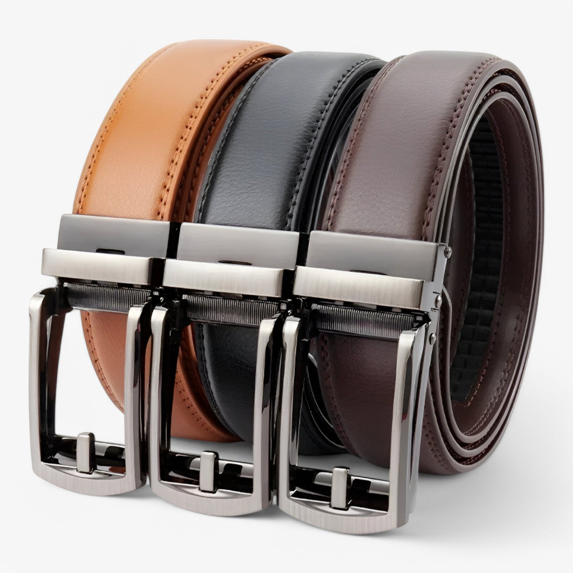 Double Layer PU Leather Belt for Men with Alloy Buckle – Versatile Black Formal and Casual Wear Accessory-6