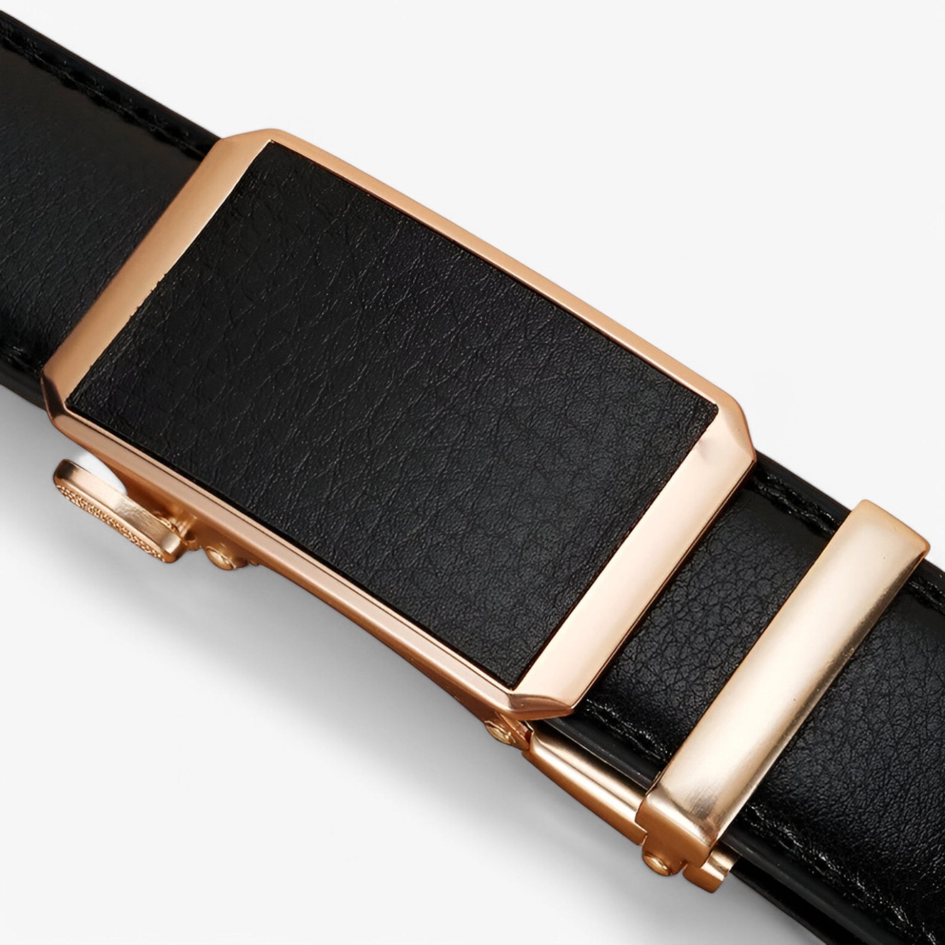 Adjustable Black Automatic Belt with Golden Loop – Eco-Friendly Fashion Accessory for Men and Women-5