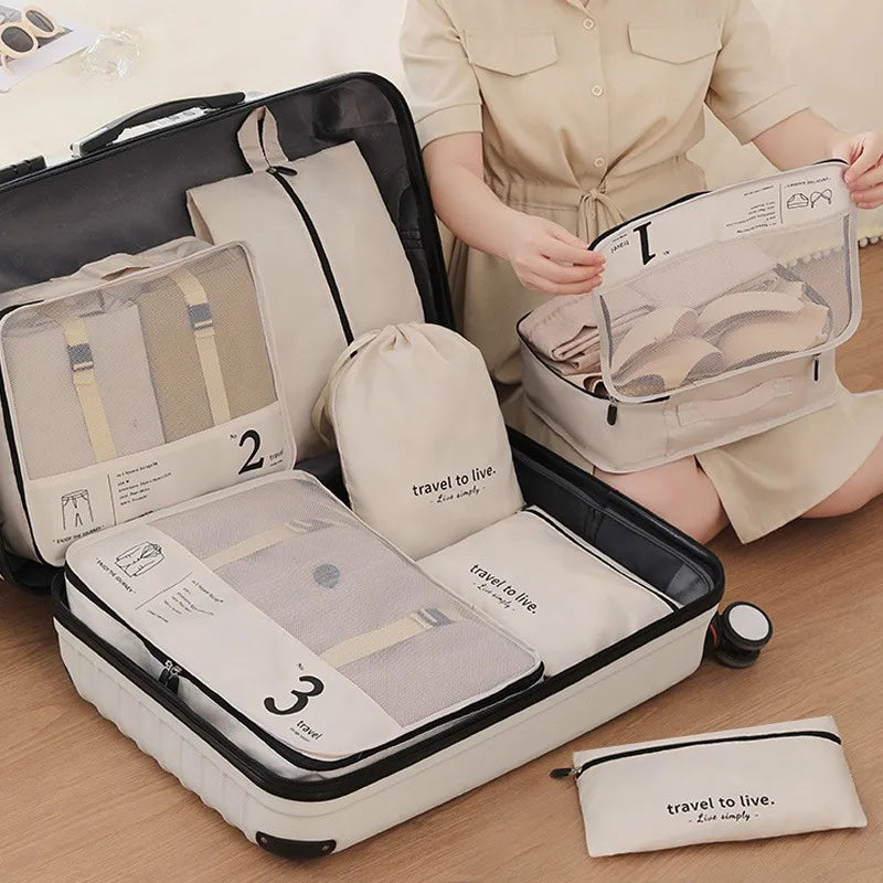 Large Capacity Travel Organizer Set – 7 Packing Cubes for Travel, Durable Polyester Bags for Clothes and Cosmetics-3