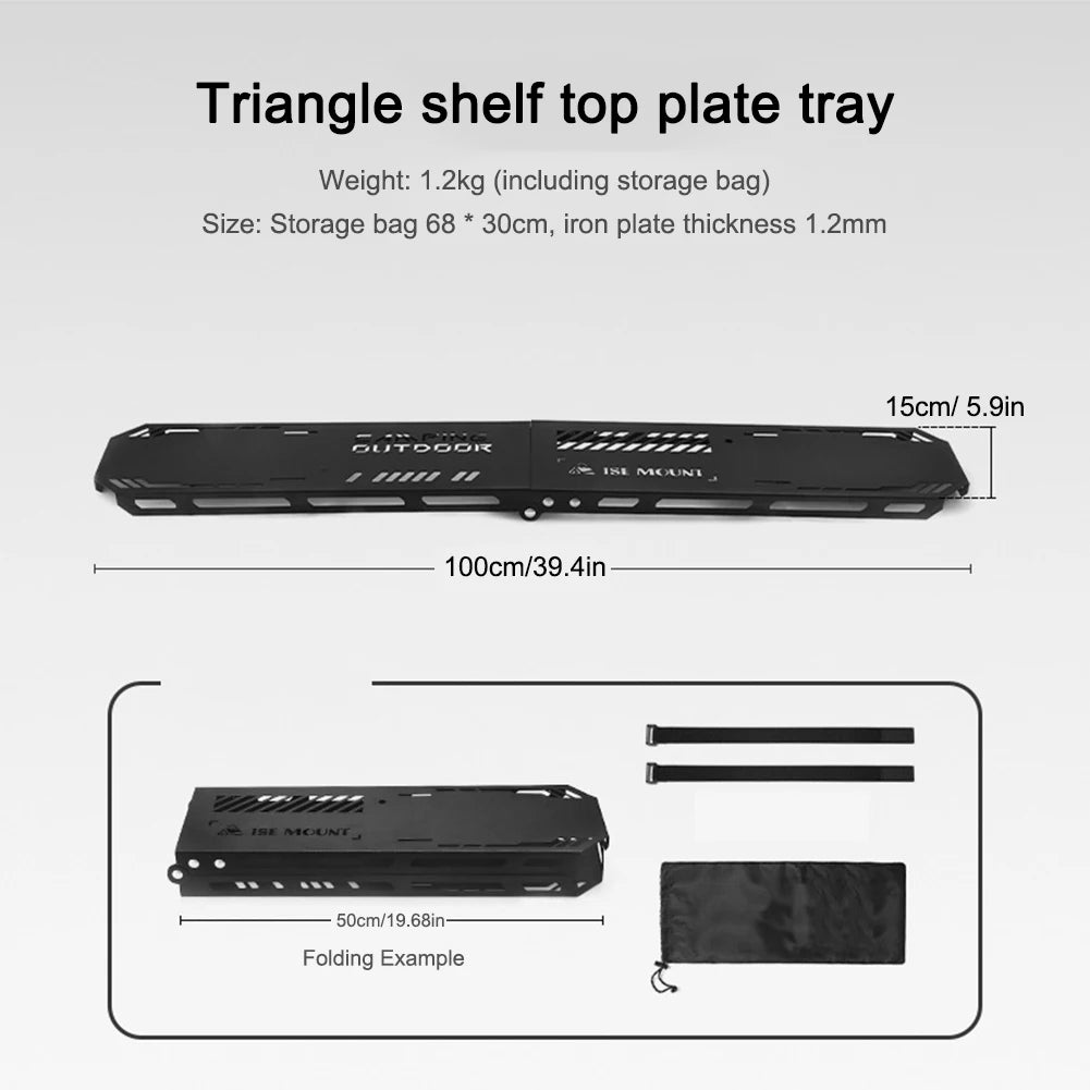 Variant image for Foldable Camping Tripod Top Plate with Hanging Hole – Durable High Strength Gear for BBQs, Picnics, and Hiking Essentials-1