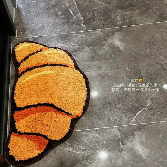 Non-Slip Croissant Bathroom Mat – Water Absorbent Flocking Bath Rug for Safety and Comfort, 60cm x 40cm-2