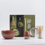Variant image for Rustic Hand Glazed 5-Piece Ceramic Matcha Set with Bamboo Whisk and Tea Tools-3