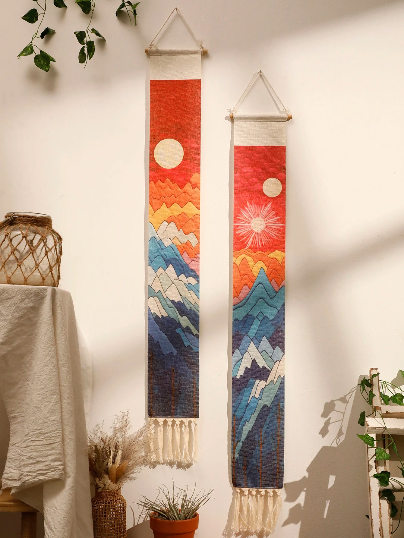 Variant image for Handmade Macrame Wall Tapestry – Boho Sunset and Sunrise Wall Art Decor for Living Room-10