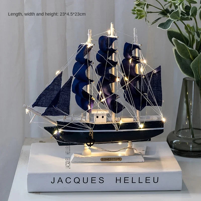 Variant image for Wooden Sailboat Model – Nautical Home and Office Decoration, Creative Gift Idea, 12 Length, High-Quality Wood Finish-9
