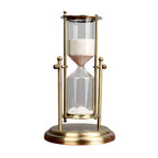 Elegant Hourglass Timer with Rotating Crown – Decorative Sand Timer for Home and Office, 15-Minute Duration, Glass and Metal-5