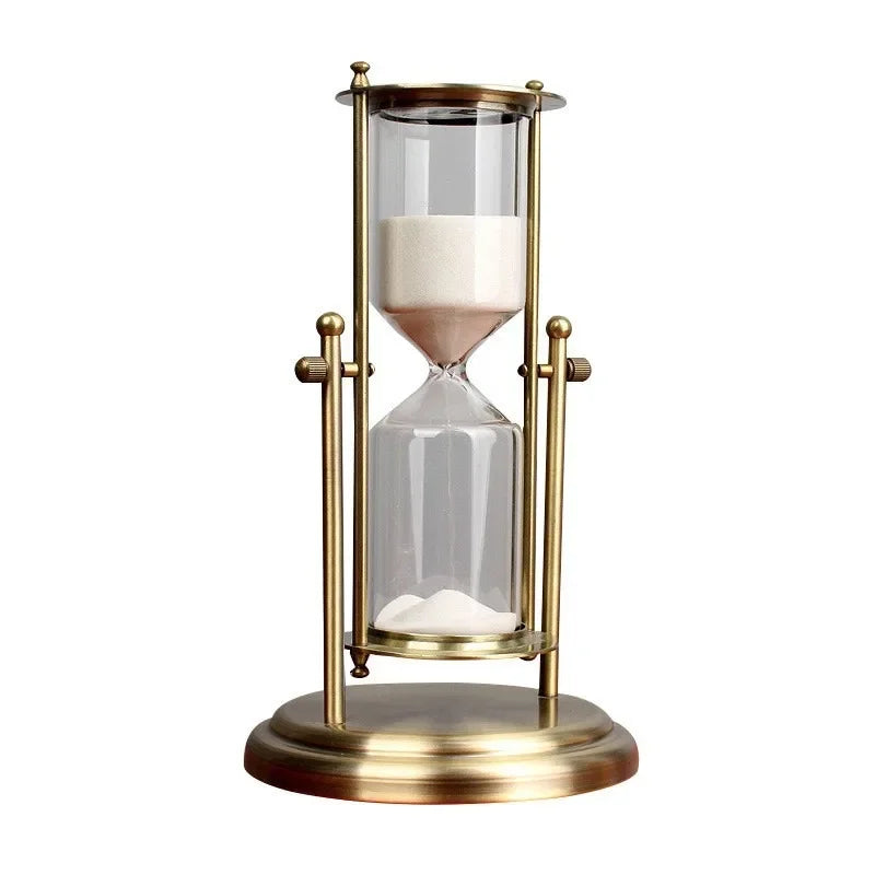 Elegant Hourglass Timer with Rotating Crown – Decorative Sand Timer for Home and Office, 15-Minute Duration, Glass and Metal-5