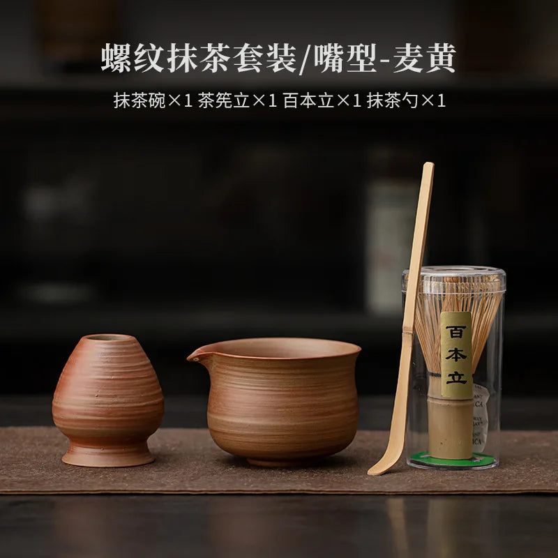 Variant image for Handmade 4-Piece Matcha Set with Bowl, Whisk, Beater, and Holder – Traditional Tea Ceremony Tools-8