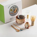 Vintage 7-Piece Matcha Set with Ceramic Bowl, Chasen Whisk, and Bamboo Scoop for Traditional Tea Ceremony-1