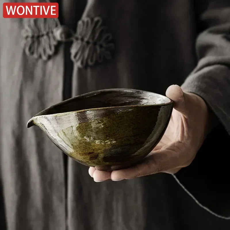 Japanese Handmade Coarse Pottery Matcha Bowl – 200ml Capacity for Traditional Tea Ceremony-4