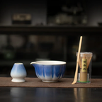 Pink Pumpkin Petal Matcha Tea Set – 4-Piece Tea Set with Bamboo Whisk, Teaspoon, and Bowls for Perfect Indoor Brewing