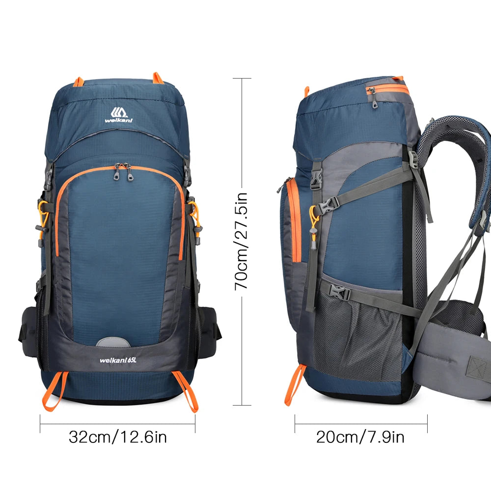 65L Water-Resistant Hiking Backpack with Rain Cover – Durable Camping Gear for Outdoor Adventures and Hiking Trips-5