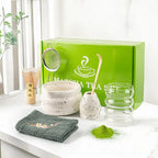 7-Piece Matcha Set with Bamboo Whisk, Scoop, and Ceramic Accessories - Perfect Matcha Tea Making Kit