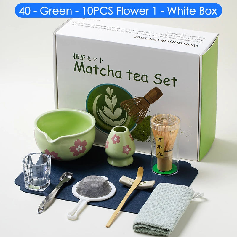 Japanese Matcha Tea Set – 10-Piece Complete Set with Bowl, Bamboo Whisk, and Teaspoon – Ideal Tea Gift Set for Enthusiasts-5