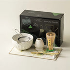 Bamboo and Ceramic Matcha Set – Traditional Japanese Tea Ceremony Kit with Whisk, Bowl & Accessories