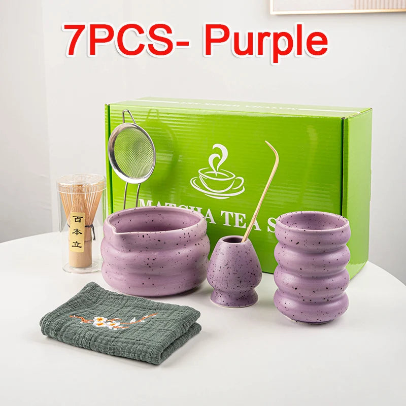 Variant image for 7-Piece Matcha Set with Bamboo Whisk, Scoop, and Ceramic Accessories - Perfect Matcha Tea Making Kit-6