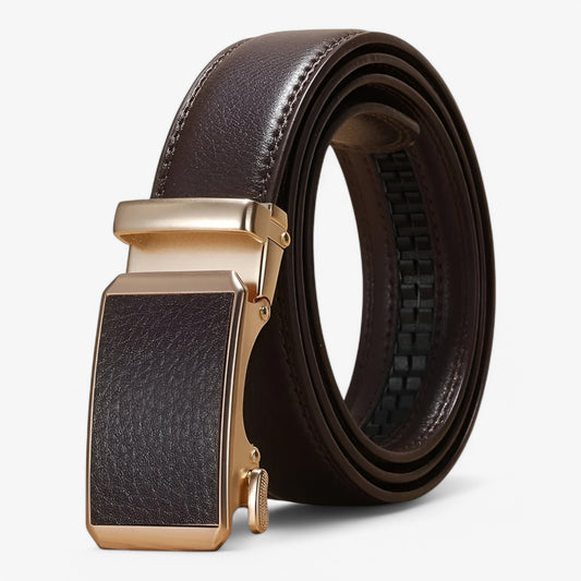 Adjustable Black Automatic Belt with Golden Loop – Eco-Friendly Fashion Accessory for Men and Women-2