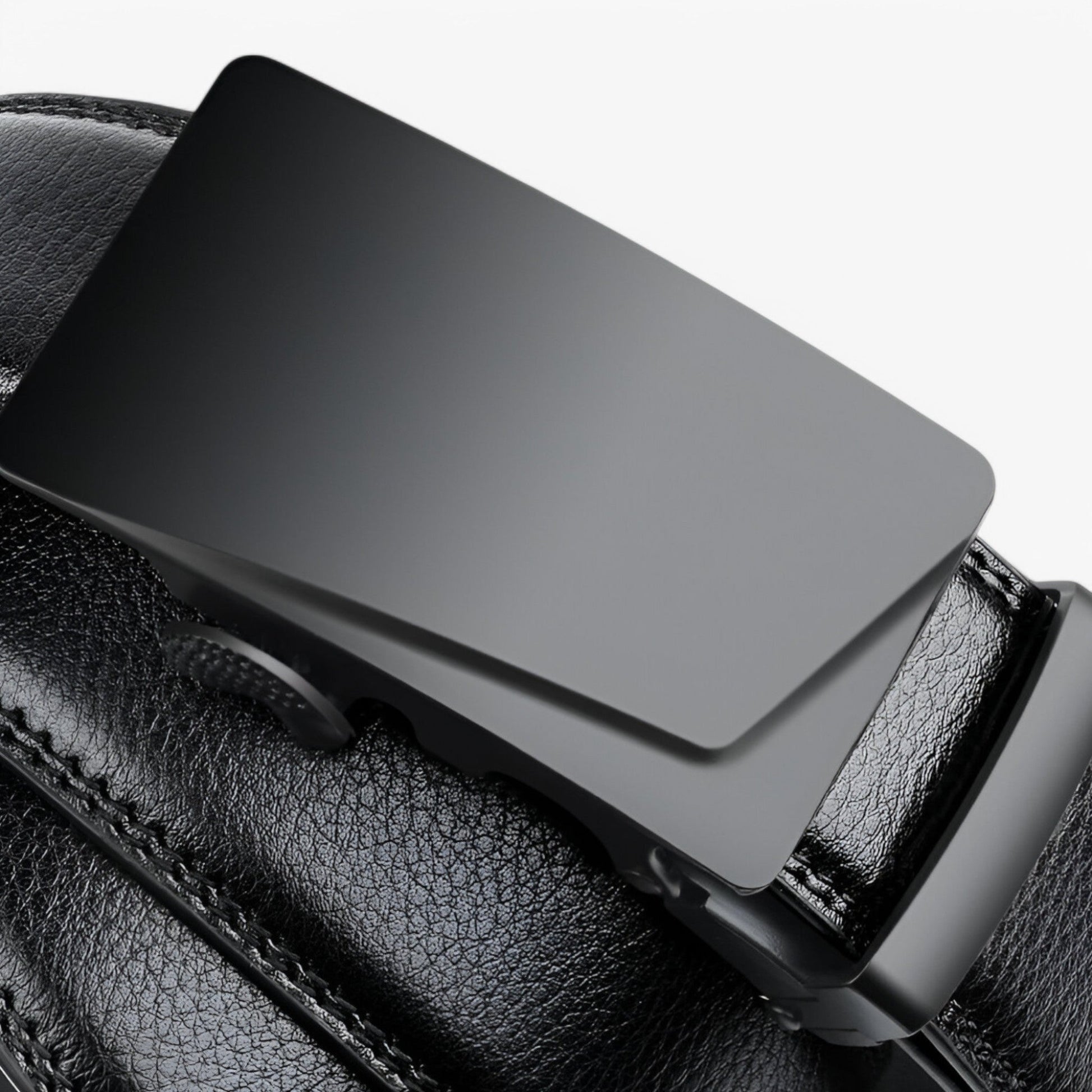 Men's Adjustable Leather Belt with Automatic Buckle – Versatile Black Belt for Casual and Formal Wear-4