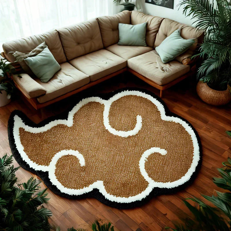 Soft Cartoon Red Cloud Carpet – Irregular Design for Kitchen, Bathroom, and Bedroom, Faux Cashmere, Anti-Slip, Hydrophobic, 60x90cm-3