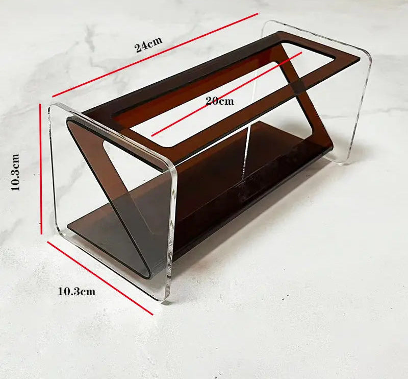 Acrylic Desk Organizer and Storage Rack – Multi-Functional Clear Desktop Organizer for Remotes, Pens, and Small Items-3