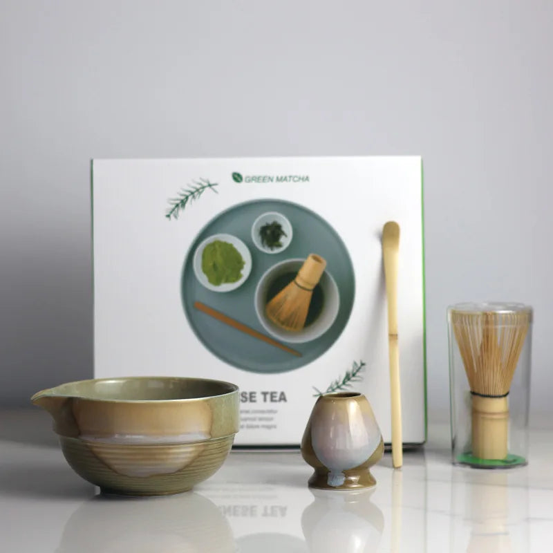 Variant image for Ceramic Matcha Tea Set with Bamboo Whisk and Spout Bowl – Complete Tea Gift Set for Traditional Ceremonies-5